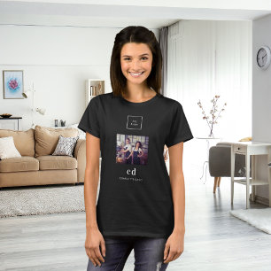 T-shirt Photographie noir blanc monogramme nom entreprise