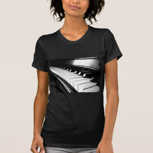 T-shirt Photographie noire et blanche chique de piano