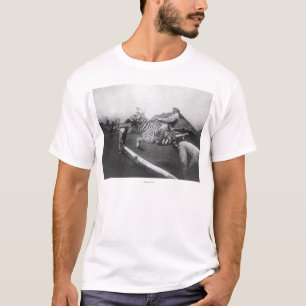 T-shirt Photographie sautante de barrière de zèbre