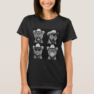 T-shirt Photomaton Tigre Selfie Avec Chapeau De Cowboy Lun