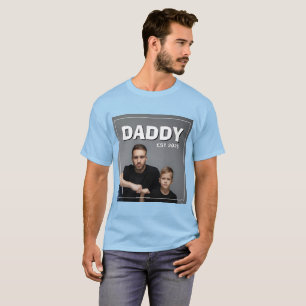 T-shirt PhotoPop Papa Est Année Personnalisée Photo 2026 T
