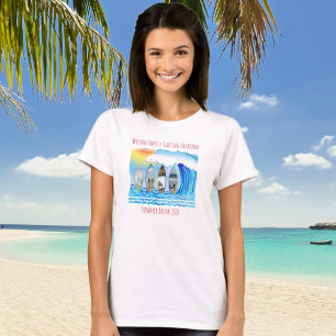 T-shirt Photos de famille Surfboard Ocean Waves Vacances
