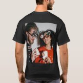 T-shirt Photos de Noël Monogramme de vacances Couple (Dos)