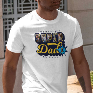 T-shirt Photos personnalisées Super Papa Homme Mythe Légen