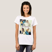 T-shirt Photos personnalisées x4 avec texte (Devant entier)