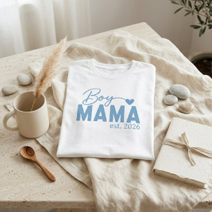 T-shirt Phrase de Maman de Garçon Année Établie Modernité