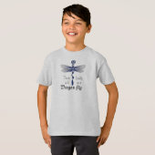 T-shirt Phrase Perpetual Blue Grey Dragonfly (Devant entier)