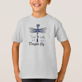 T-shirt Phrase Perpetual Blue Grey Dragonfly (Devant)