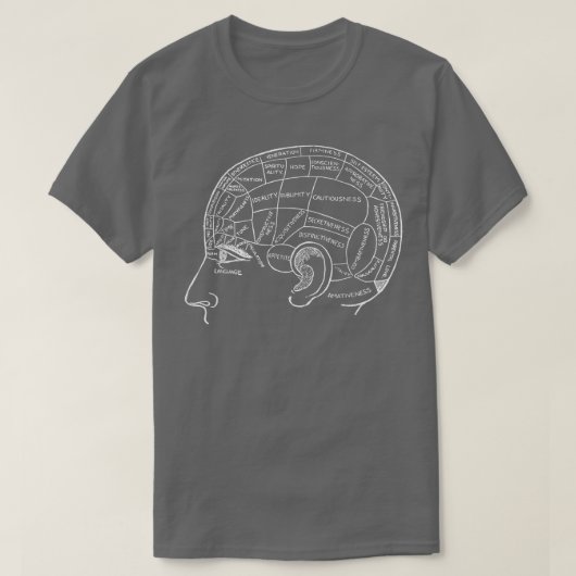 T-shirt Phrenology Chart Head Psychology Psychiatry Scienc (Design devant)