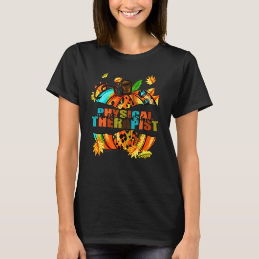 T-shirt Physical Therapist Thankful Grateful Blessed Autum (Devant)