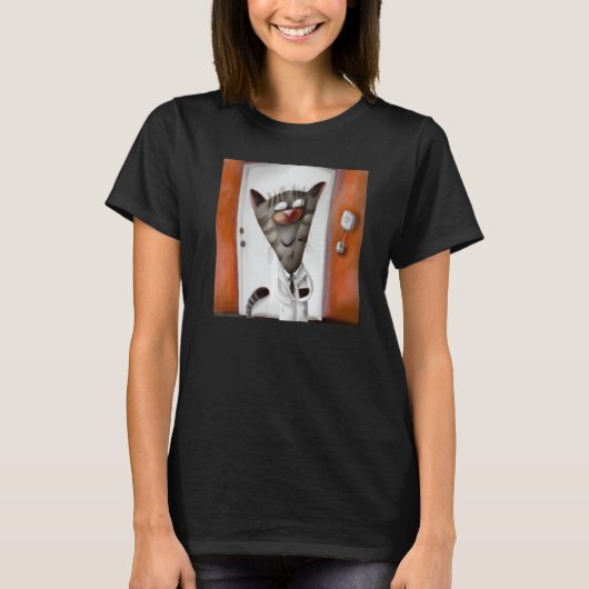 T-shirt Physician kitten witty cat doctor (Devant)