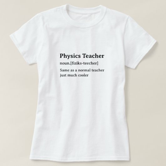 T-shirt Physique Enseignant Dictionnaire Humoristique Défi (Design devant)