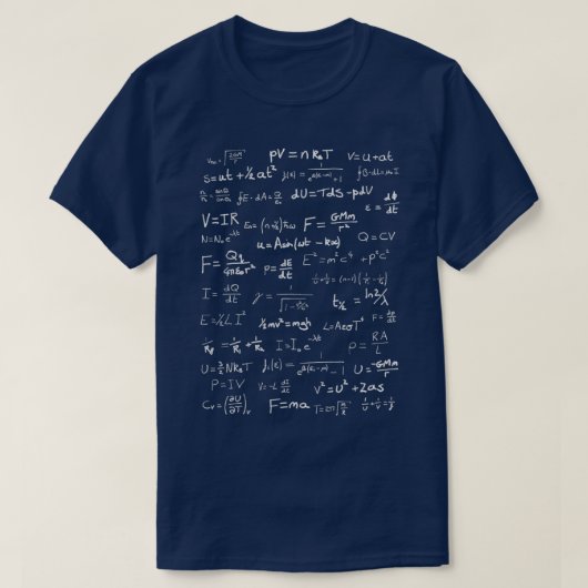 T-shirt Physique manuscrite bleu  (Design devant)