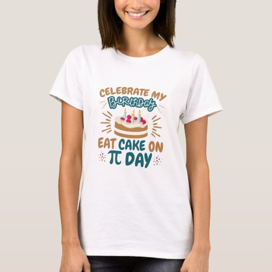 T-shirt Pi Day Anniversaire Funny Manger Gâteau (Devant)
