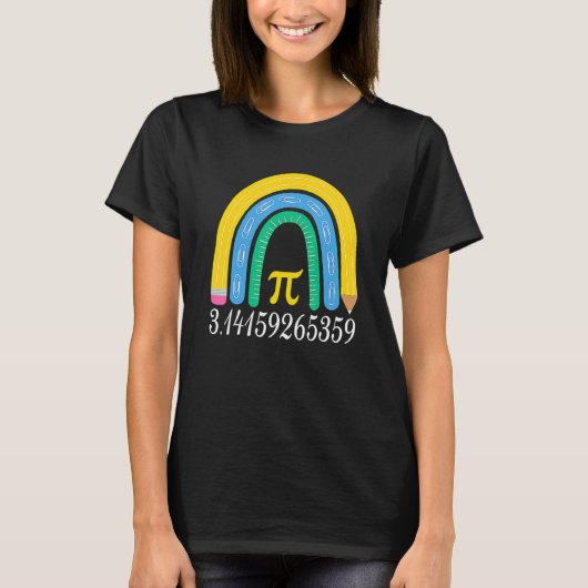 T-shirt Pi Day Matching Math Physic Teacher Rainbow Funny  (Devant)