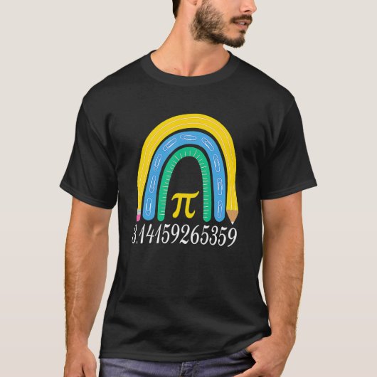 T-shirt Pi Day Matching Math Physic Teacher Rainbow Funny (Devant)