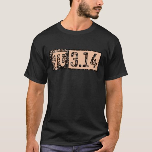 T-shirt Pi Day Math Geek Enseignant Peach 3.14 (Devant)