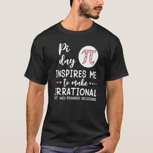 T-shirt Pi Day m'inspire Math Pi Symbole Coeurs Imprimer (Devant)