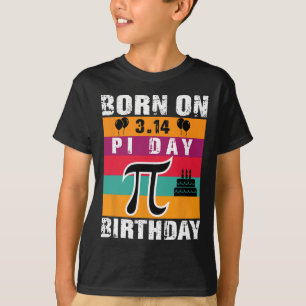 T-shirt Pi Day Né Le Jour Du Pi Anniversaire 3.14 Gâteau
