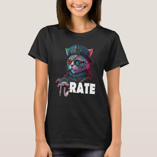 T-shirt Pi Day Pirate Cat 3 14 Math Science Teacher Pi Rat (Devant)