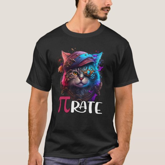 T-shirt Pi Day Pirate Chat 3 14 Math Professeur de science (Devant)