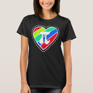T-shirt Pi Day Rainbow Hearts Enseignant en mathématiques