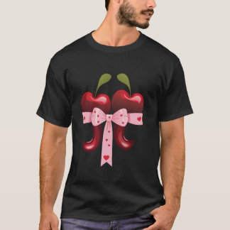 T-shirt Pi Math Tee Math Enseignant Coquette Bow Cherry va