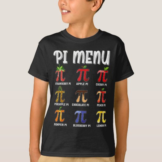 T-shirt Pi Menu Funny Pi 3.14 Math Teacher Pie Menu Mathem (Devant)