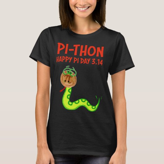 T-shirt PI THON Pi Day Python Pie Math Snake Wild Animal N (Devant)