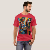 T-shirt Pianiste cubiste dynamique Tee art Abstrait (Devant entier)