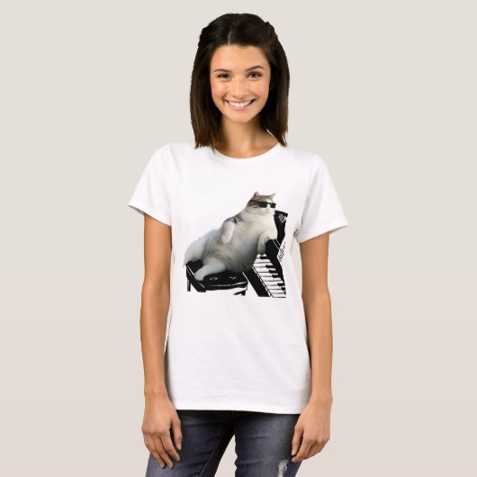T-shirt Pianiste de chat aveugle (Devant entier)
