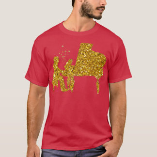 T-shirt Pianiste Gold Parties scintillant Stars