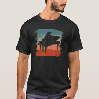 T-shirt Pianiste Instrument de Piano Classique Rétro Vinta