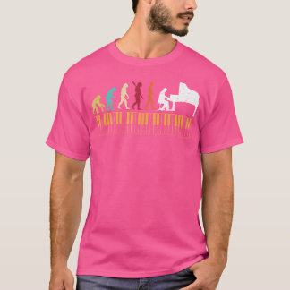 T-shirt Pianiste Rétro Vintage Évolution De L'Homme Piano