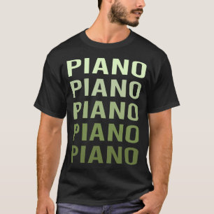 T-shirt Piano à texte vert Pianiste