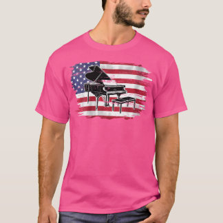 T-shirt Piano Avec Drapeau Américain Pour Orchestre