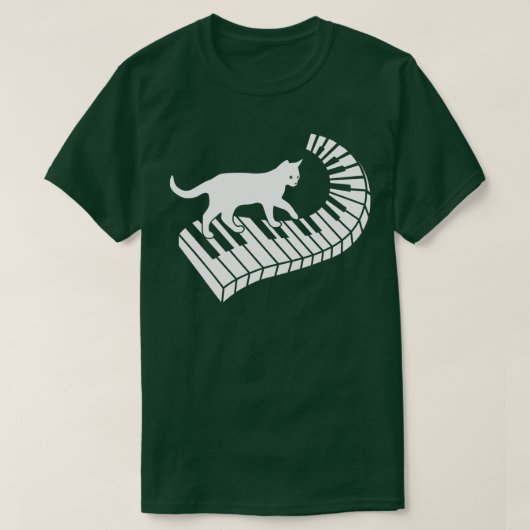 T-shirt Piano Cat Funny Piano Player Musicien Clavier Pia (Design devant)