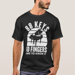 T-shirt Piano Clavier Note 88 Clés Pour Réussir Jouer De L