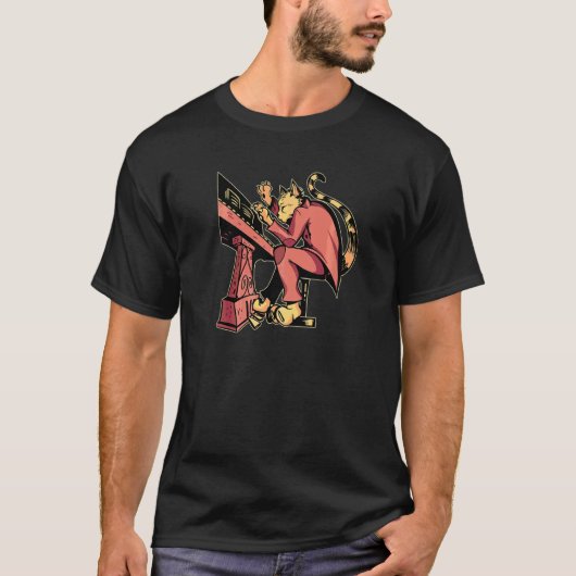 T-shirt Piano de jeu de tigre (Devant)