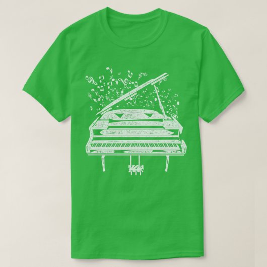 T-shirt Piano de piano rétro de musique (Design devant)