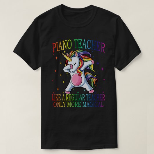 T-shirt PIANO ENSEIGNANT comme un enseignant régulier seul (Design devant)