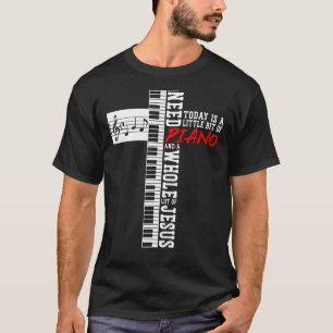 T-shirt Piano Enseignant Pianiste Clavier Croix Jésus Chri