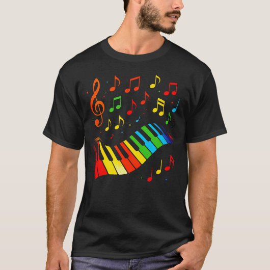 T-shirt Piano Et Notes - (Devant)