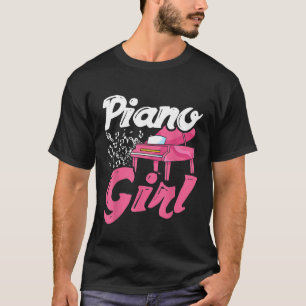 T-shirt Piano Girl Cadeau classique instrument de musique