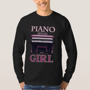 T-shirt Piano Girl Elegant Pianist Notes musicales Cadeau