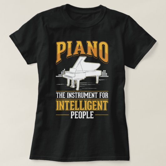 T-shirt Piano Girl Pianist Piano Player 3 9 8 (Design devant)