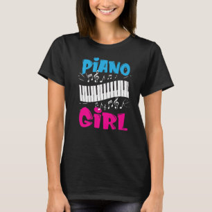 T-shirt Piano Girl Pianiste Musique Keyboardique Musicien