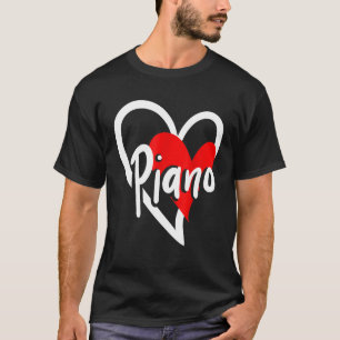 T-shirt Piano Heart Pianiste Musique mignonne