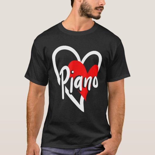 T-shirt Piano Heart Pianiste Musique mignonne (Devant)