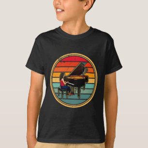 T-shirt Piano instrument de musique clavier Musicien Feuil